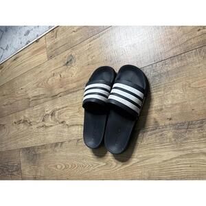 Adidas Black and White Slide Sandals - Men's US 10